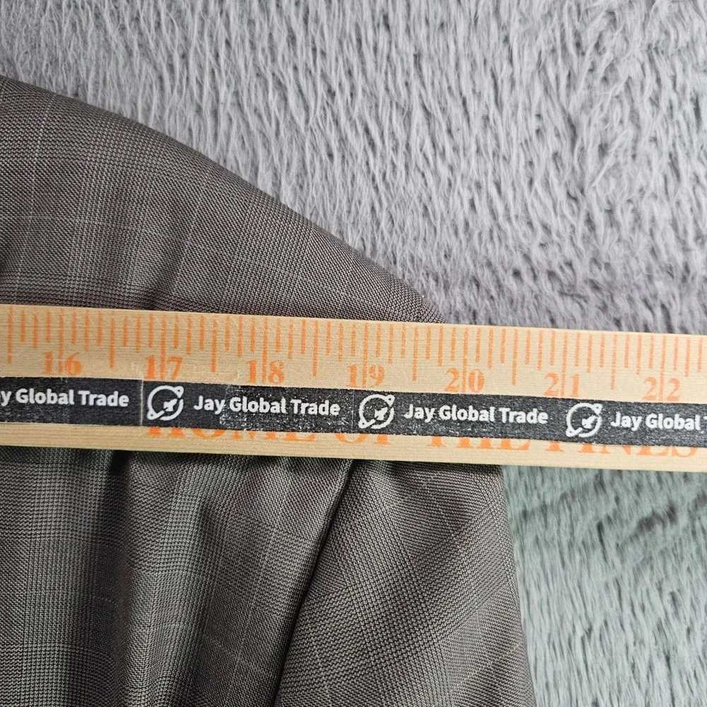 Daniel Cremieux Loro Piana Mens 2pcs Suit 44L 38x30 Pants Grey Plaid Wool 2 Bttn